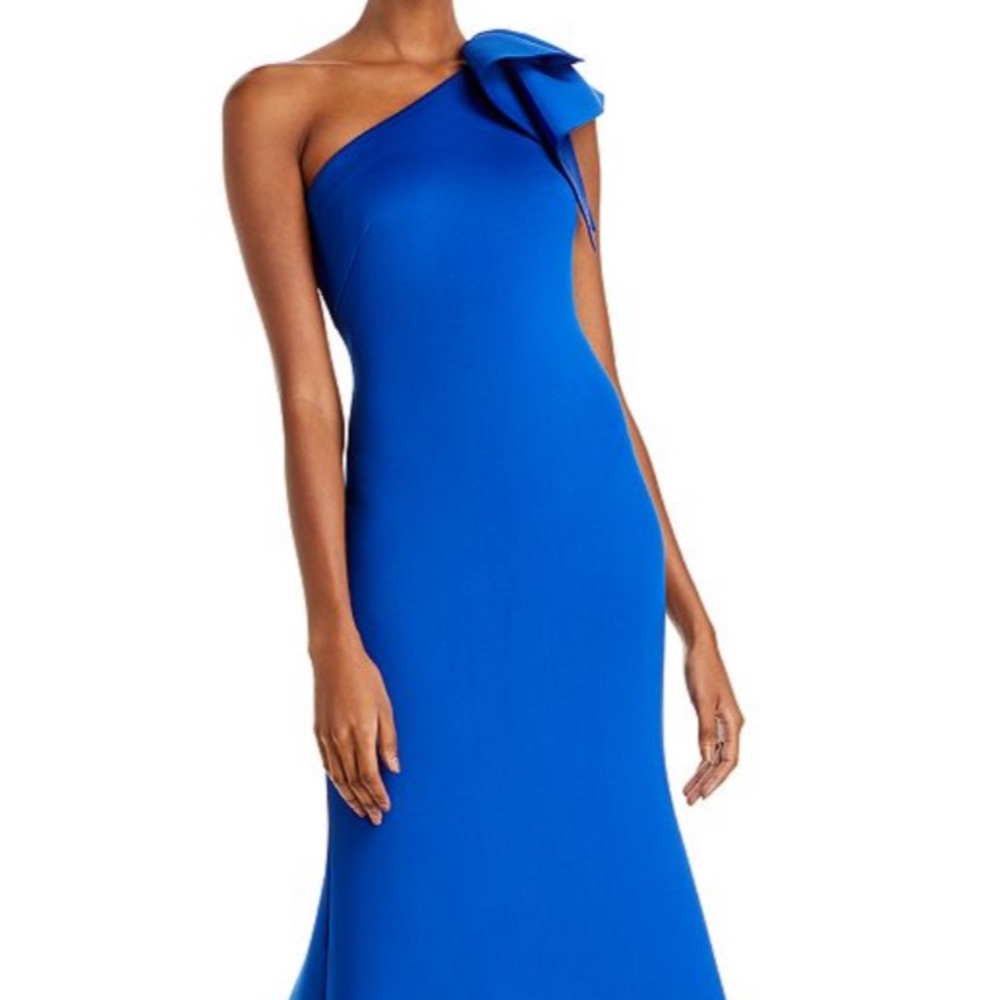 Eliza j Royal blue one shoulder gown